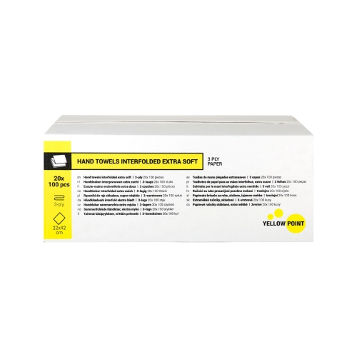 YELLOW POINT HANDTÜCHER 3-LAGIG 22x42cm (20x100st) - 2