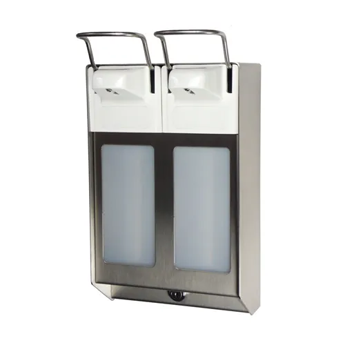 MEDIQO LINE ROSTFREISTAHL DUO SEIFENSPENDER MIT ELLBOGEN BEDIENUNG MODEL MQLDVO5E