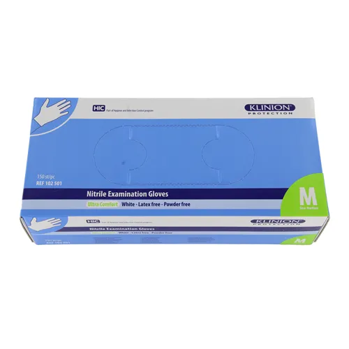 KLINION PROTECTION ULTRA COMFORT NITRILE HANDSCHUHE WEIß MITTEL (150 Stück)
