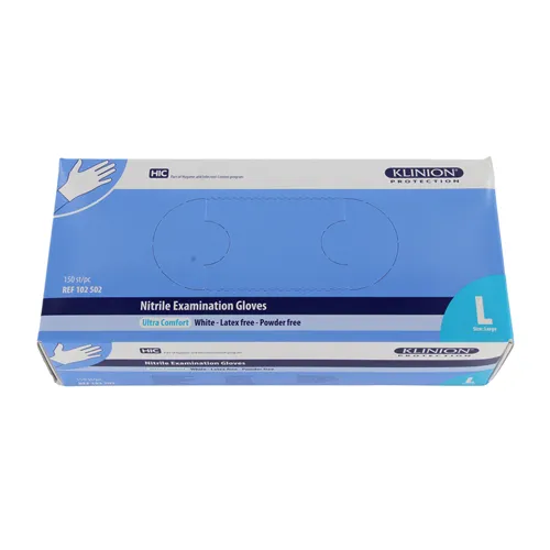 KLINION PROTECTION ULTRA COMFORT NITRIL HANDSCHUHE WEISS LARGE (150st)