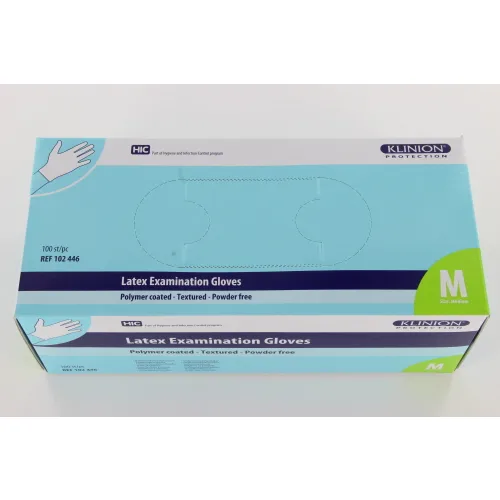 KLINION PROTECTION BESCHICHTETE LATEXHANDSCHUHE PUDERFREI WEIß MITTEL (100 Stück)