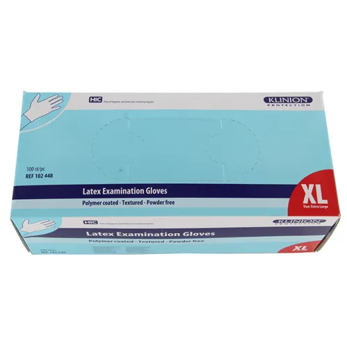 KLINION PROTECTION COATED LATEX HANDSCHUHE PUDERFREI WEIß EXTRA-LARGE (100st)