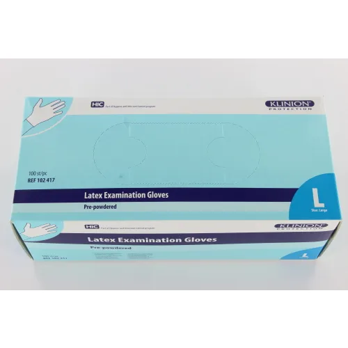 KLINION SCHUTZ LATEXHANDSCHUHE PULVERWEISS GROSS (100 Stück)
