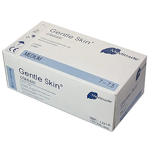 MEDITRADE GENTLE SKIN SENSITIVE HANDSCHUHE LATEX PUDERFREI GROSS WEISS (100 Stück)
