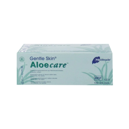 ALOECARE LATEXHANDSCHUHE PUDERFREI MITTEL GRÜN (100 Stück)