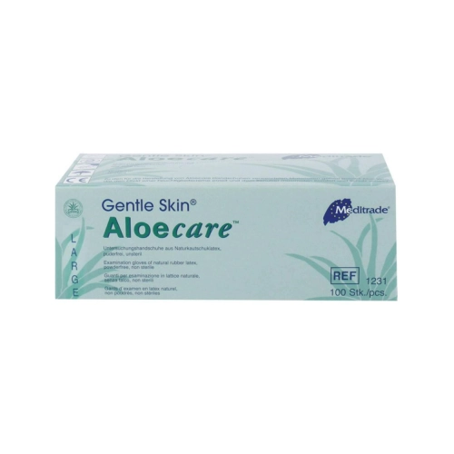 ALOECARE LATEXHANDSCHUHE PUDERFREI GROß GRÜN (100 Stück)