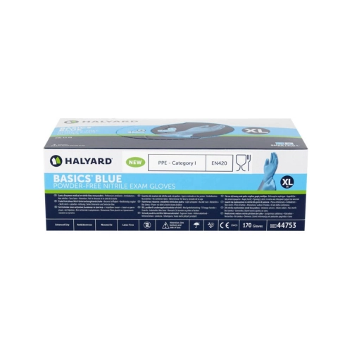 HALYARD NITRILE BASICS HANDSCHUHE BLAU XL (170 Stück) REF 44753