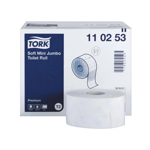 TORK PREMIUM TOILETTENPAPIER MINI JUMBOROLLE 9,7cm T2-SYSTEM NR.110253 (12x170m)