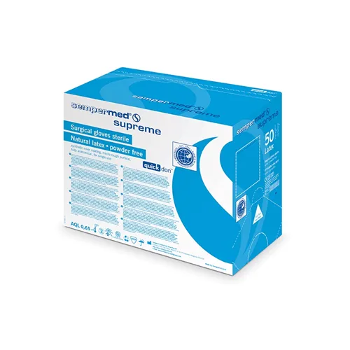 SEMPERMED SUPREME HANDSCHUHE LATEX PUDERFREI STERIL GRÖSSE 8,5 WEISS (50 PAAR)