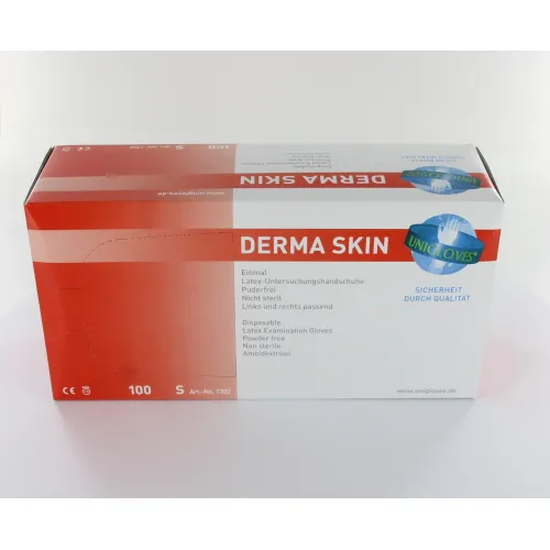 FHS DERMA SKIN HANDSCHUHE LATEX PUDERFREI KLEIN WEIß (100 Stück)
