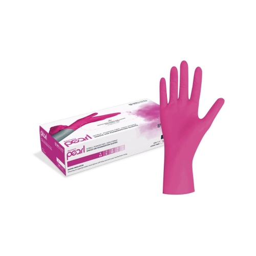 FHS NITRIL HANDSCHUHE PUDERFREI MAGENTA PEARL L / LARGE (100 Stück)