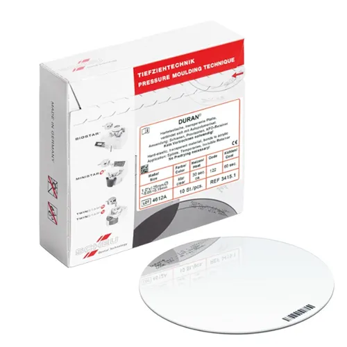 SCHEU DURAN TIEFZIEHPLATTEN 1,5x125mm RUND TRANSPARENT (10ST)