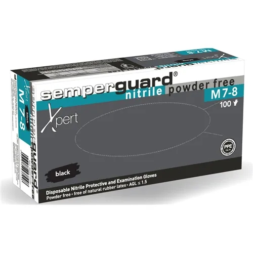 SEMPERMED SEMPERGUARD NITRIL PUDERFREI HANDSCHUHE SCHWARZ MITTEL (100 Stück)