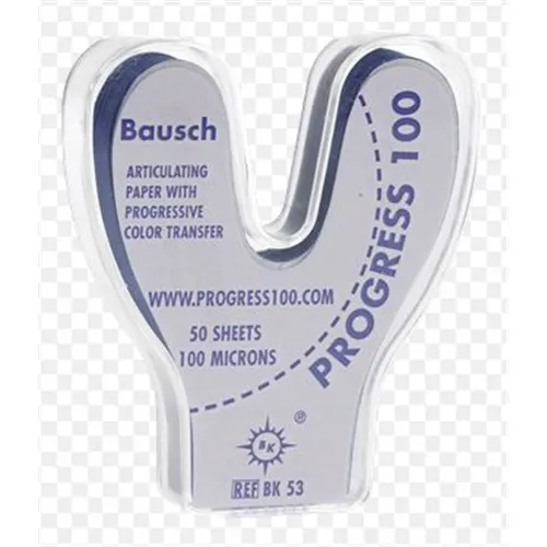 BAUSCH ARTIKULATIONSPAPIER BK53 HUFEISENFORM BLAU IN SPENDER (50 stuks)