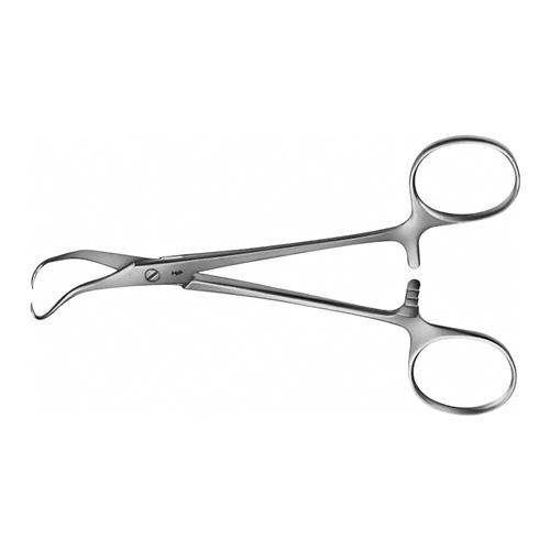 AESCULAP TUCHKLEMME BACKHAUS-KOCHER GEBOGEN 135mm SCHARF BF444R