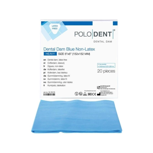 POLODENT KOFFERDAM DENTAL DAM LATEXFREI STARK BLAU (20 Stück)