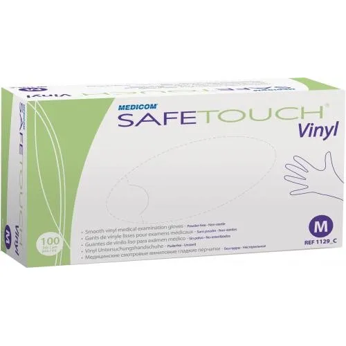 MEDICOM HANDSCHUHE VINYL SAFETOUCH EVERSTRONG PUDERFREI MEDIUM (100 Stück)