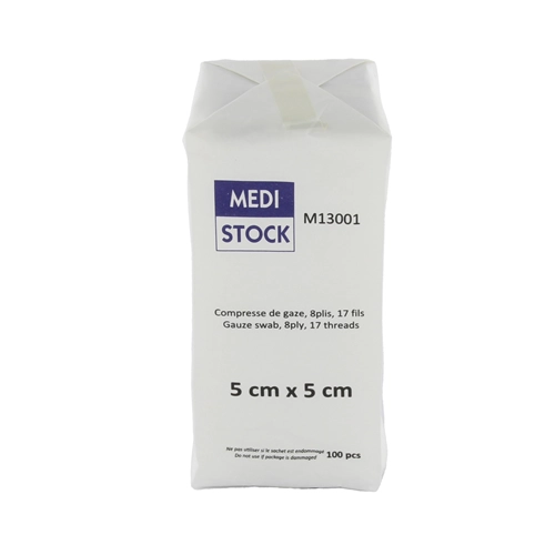 MEDISTOCK VERBANDGAZE NICHT STERIL 5x5cm 8-LAGIG (100st)