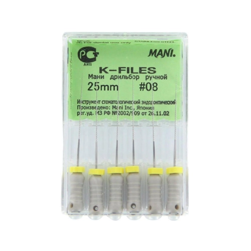 MANI K-FEILE NR.08 GRAU 25mm (6 Stück)