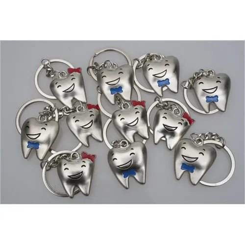 BEST PRESENT SCHLÜSSELANHÄNGER ZAHN AUS METALL (12 Stück)