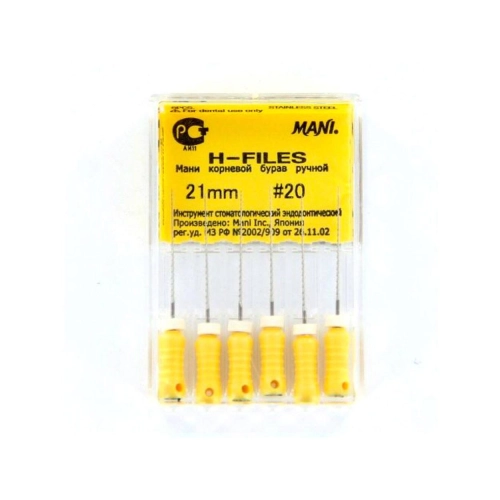 MANI H-FEILE HEDSTRÖMFEILE NR.20 GELB 21mm (6 Stück)
