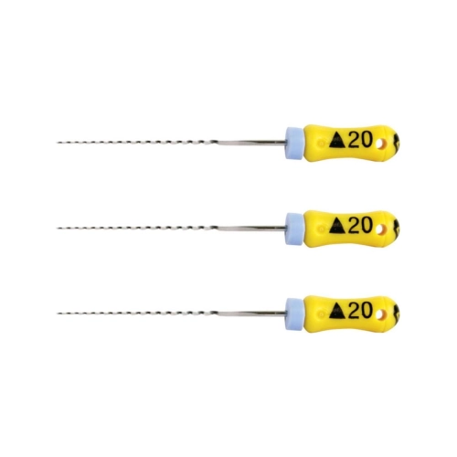 MAILLEFER READY STEEL K-FLEXO FEILE REAMERS HANDGEBRAUCH 25mm NR.20 ISO 20 STERIL GELB (6 Stück)