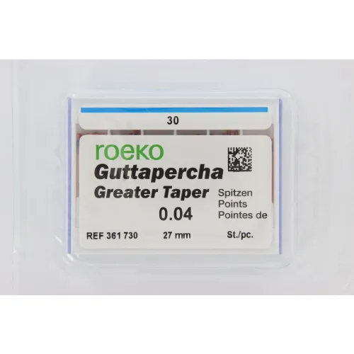 ROEKO GUTTA PERCHA SPITZEN GREATER TAPER .04 NR.30 BLAU (60St)