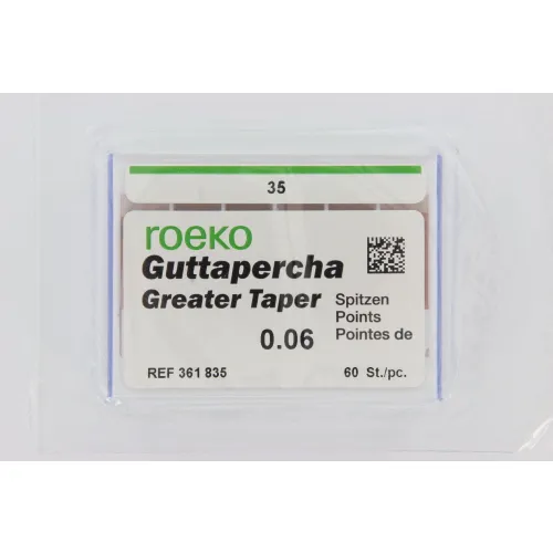 ROEKO GUTTA PERCHA SPITZEN GREATER TAPER .06 NR.35 GRÜN (60St)