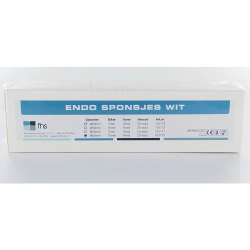 FHS ENDO SCHWÄMMCHEN WEIß 65 x 10mm (25 Stück)