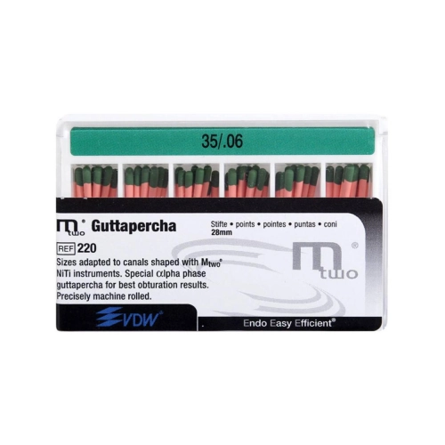 VDW MTWO GUTTA PERCHA SPITZEN 06 28mm NR.35 ISO 35 GRÜN (60 Stück)