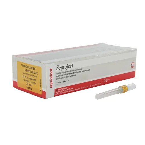 SEPTODONT SEPTOJECT INJEKTIONSSPRITZEN 27G LANG 0,40x35mm GELB (100 Stück)