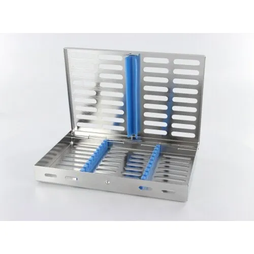 NICHROMINOX STERILISATIONSKASSETTE FLACH 18x13cm BLAU (für 10 Geräte) 182062-2