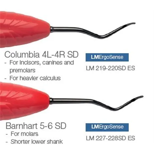 LM UNIVERSALKÜRETTE KOLUMBIEN 4R/4L SHARP DIAMOND ERGOSENSE ROT NR.219-220SDES