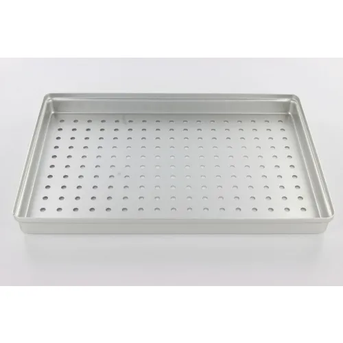 NICHROMINOX TRAY FÜR INSTRUMENTE DECKEL GELOCHT AUS ALUMINIUM 28x18cm (1 Stück)