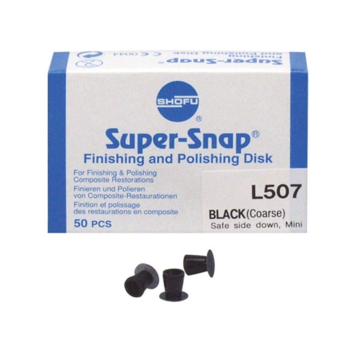 SHOFU SUPERSNAP SCHEIBEN GROB STIRNSEITIG NR.L-507 SCHWARZ MINI (50 Stück)