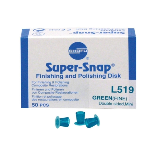 SHOFU SUPERSNAP SCHEIBEN FEIN BEIDSEITIG NR.L-519 GRÜN MINI (50 Stück)