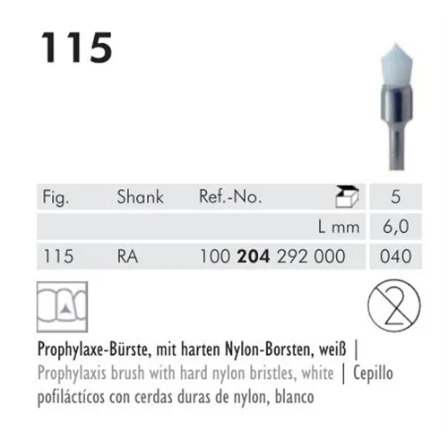 MEISINGER POLIERBÜRSTEN NYLON WEISSE SPITZE RA115/040 (5Stk)