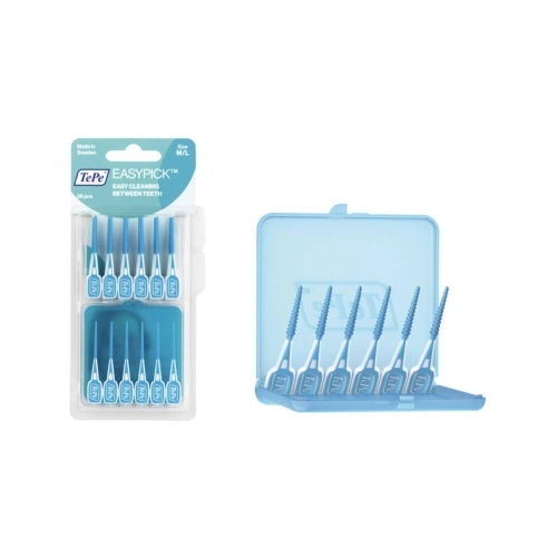 TEPE EASYPICK INTERDENTALBÜRSTEN M/L BLAU (36 Stück in Aufbewahrungsdose)