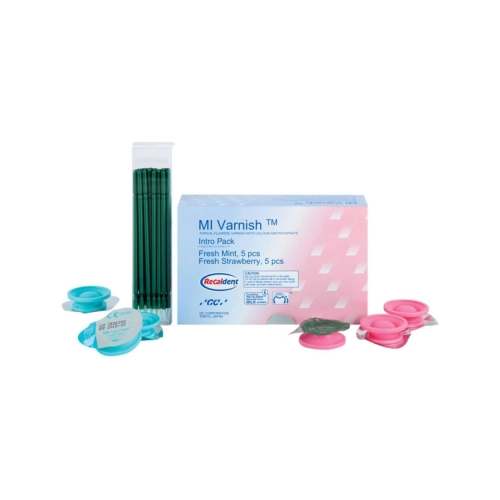 GC MI VARNISH INTRO PACK ERDBEERE/MINZE UNIT-DOSE (2x 5 á 0,5ml/20 Einmalpinsel)