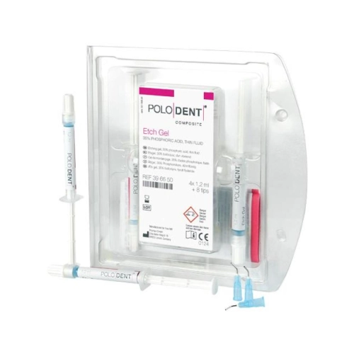 POLODENT ÄTZGEL KIT 35 % PHOSPHORSÄURE DÜNNFLÜSSIG (4x1,2 ml/8 Spitzen)