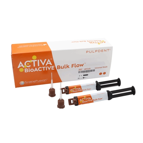 PULPDENT ACTIVA BIOACTIVE BULK FLOW SPRITZE TWIN PACK KIT UNIVERSAL (2x5g/20 mixing tips)