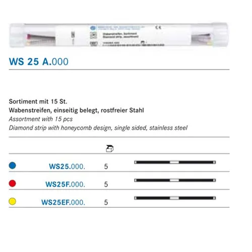 KOMET SCHLEIFSTREIFEN DIAMANT SORTIMENT NR.WS-25A (15Stk)