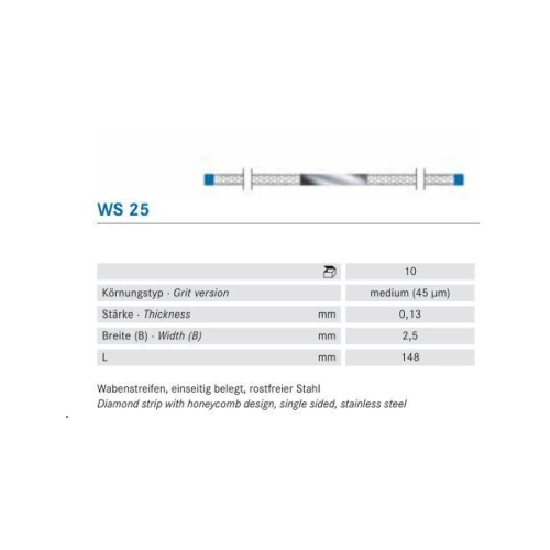 KOMET DIAMANTSTREIFEN MITTEL BLAU NO.WS-25 (10St)