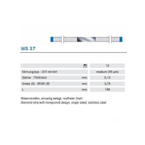 KOMET SCHLEIFSTREIFEN DIAMANT MITTELBLAU NO.WS-37 (10St)