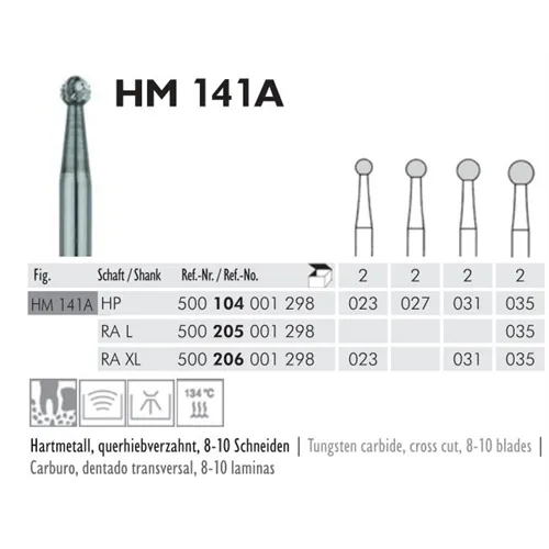MEISINGER RA EXTRA LANG HARTMETALL H141A027 (2ST)