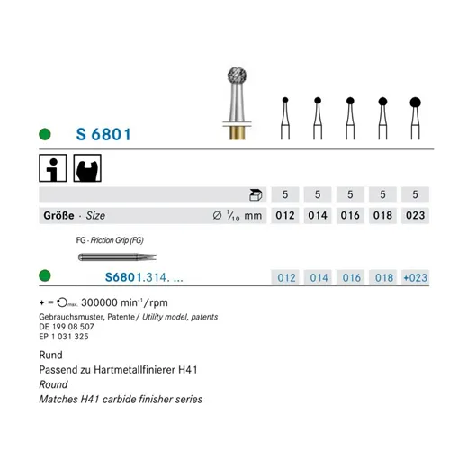 KOMET FG DIAMANT S6801/023 (5St)