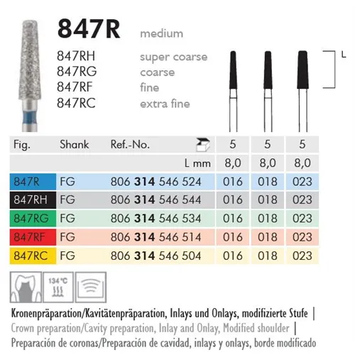 FG DIAMOND BUR 845RH/018 (5st)