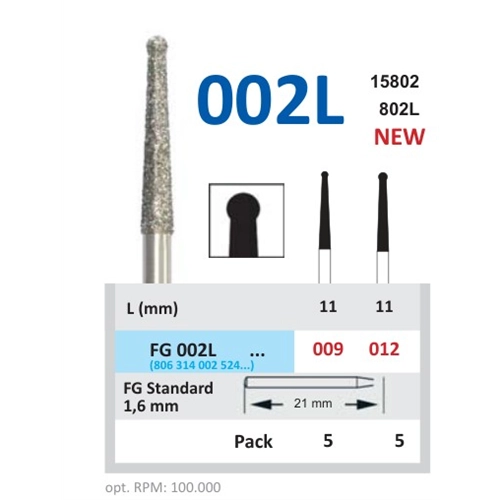 HORICO FG DIAMANT-BOHRER 002L/012 (5 Stück)