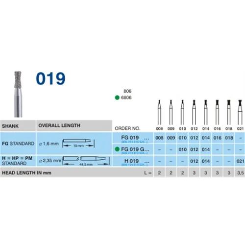 HORICO FG DIAMANT-BOHRER 019/018 (1 Stück)