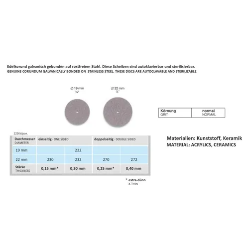 STAHLCARBO DISCS 270 EXTRA DÜNN 0.25mm (12 st)